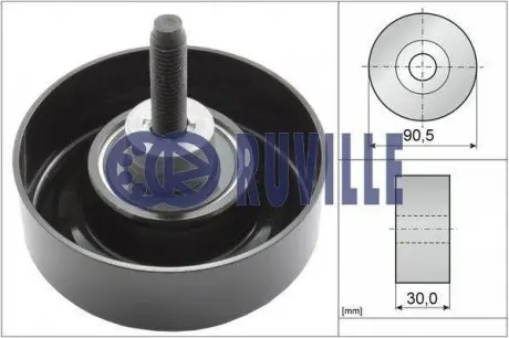 55259 Ролик направляющий поликл.ремня Ford Fiesta,Focus 1.8DI/TD/TDCi 99- RUVILLE подбор по vin на Brocar