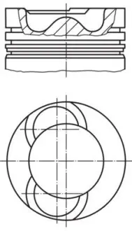 0281900 Поршень VW Crafter 2.5TDI 06-13 (81.01mm/STD) MAHLE / KNECHT підбір по vin на Brocar