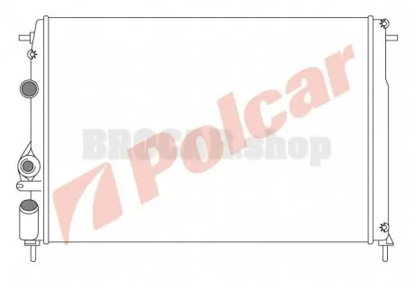 600708A6 Радиатор двигателя MEGANE 95-99 POLCAR підбір по vin на Brocar