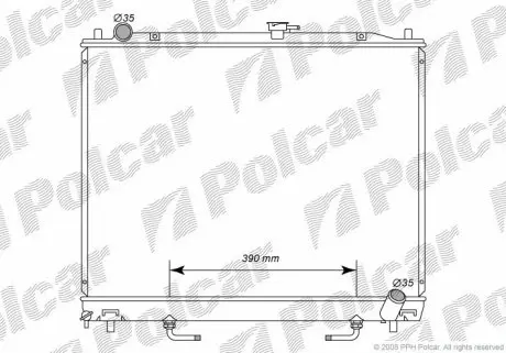 5274083K Радиатор двигателя PAJERO 99- POLCAR підбір по vin на Brocar