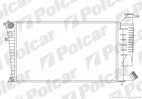 232608A6 Радиатор двигателя XSARA 97- POLCAR подбор по vin на Brocar