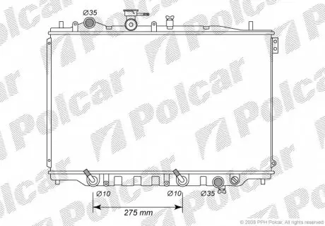 4515084 Радіатор двигуна PROBE 88- POLCAR підбір по vin на Brocar