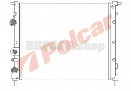 600708A1 Радіатор Renault Megane 1.4/1.6 11/95- (-AC) POLCAR підбір по vin на Brocar