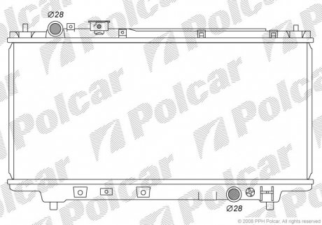 4507081 Радиатор двигателя 323 94- POLCAR підбір по vin на Brocar