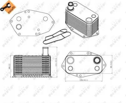 31307 Радіатор масляний BMW 3 (E46)/5 (E39)/7 (E38) 3.0D 98-05 (теплообмінник) NRF підбір по vin на Brocar