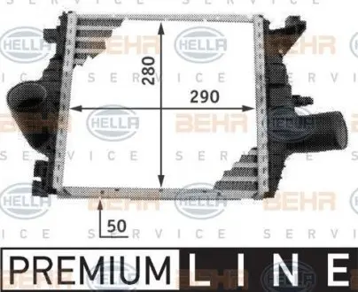 8ML376724121 Радіатор інтеркулера Vito (638) 2.2CDI 96-03 BEHR підбір по vin на Brocar