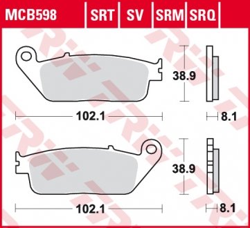 MCB598SV Гальмівна колодка (диск) TRW підбір по vin на Brocar