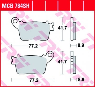MCB784SH Тормозная колодка (диск) TRW підбір по vin на Brocar