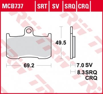 MCB737SV MCB737SV Гальмівні колодки KAWASAKI TRW підбір по vin на Brocar