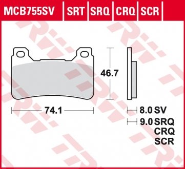 MCB755SV Колодки тормозные передние TRW подбор по vin на Brocar