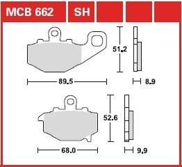 MCB662 Тормозная колодка (диск) TRW підбір по vin на Brocar