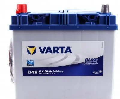 5604110543132 Аккумуляторная батарея 60Ah/540A (232x173x225/+L/B00) Blue Dynamic D48 Азия VARTA подбор по vin на Brocar