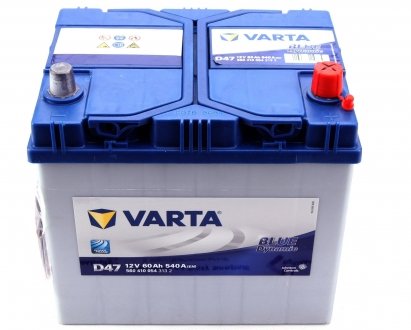 5604100543132 Акумуляторна батарея 60Ah/540A (232x173x225/+R/B00) Blue Dynamic D47 Азія VARTA підбір по vin на Brocar