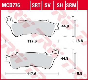 MCB776SRM Гальмівна колодка (диск) TRW підбір по vin на Brocar