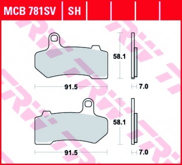 MCB781SH Тормозные колодки TRW подбор по vin на Brocar