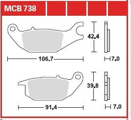 MCB738 Тормозные колодки TRW подбор по vin на Brocar