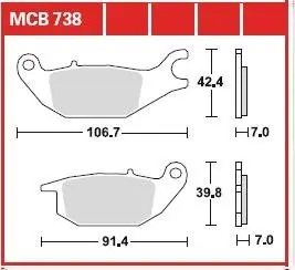 MCB738 Тормозные колодки TRW подбор по vin на Brocar