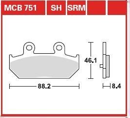 MCB751SRM Комплект тормозных колодок, дисковый тормоз MCB751SRM TRW TRW подбор по vin на Brocar