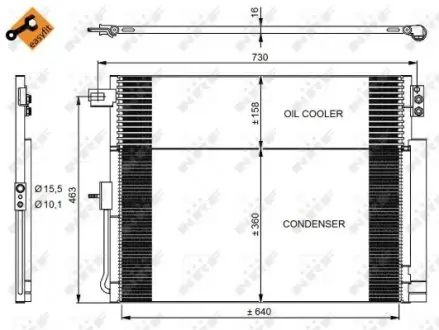 350038 Радиатор кондиционера Jeep Grand Cherokee 3.0-3.6 11- NRF підбір по vin на Brocar