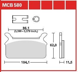 MCB580 Колодки торм.зад.мото Harley-Davidson TRW подбор по vin на Brocar