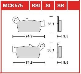 MCB575 Гальмівна колодка (диск) TRW підбір по vin на Brocar