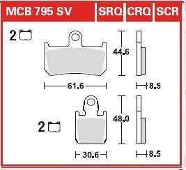 MCB795CRQ Тормозные колодки TRW підбір по vin на Brocar