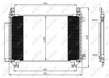 350062 Конденсатор, Кондиціонер 350062 NRF NRF підбір по vin на Brocar
