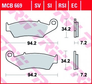 MCB669SV Тормозные колодки TRW подбор по vin на Brocar