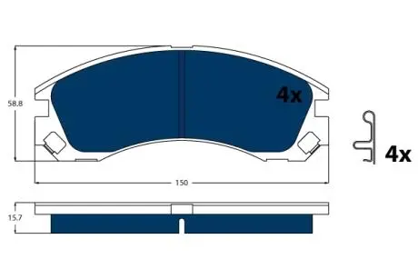 GDB3200BTE Колодки гальмівні MITSUBISHI P. OUTLANDER 2,0 HYBRID 4WD 12- ELECTRIC BLUE TRW підбір по vin на Brocar