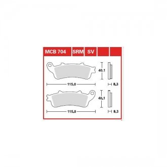 MCB704SRM Тормозные колодки TRW подбор по vin на Brocar