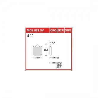 MCB829CRQ Комплект тормозных колодок TRW подбор по vin на Brocar