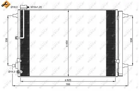 350059 Радіатор кондиціонера (з осушувачем) NRF підбір по vin на Brocar
