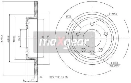 192331MAX Гальмівний диск MAXGEAR подбор по vin на Brocar