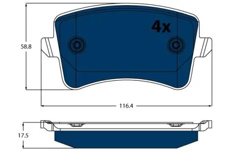 GDB1765BTE Колодки гальмівні AUDI T. Q5 2,0 TFSI HYBRID QUATTRO 11-16 ELECTRIC BLUE TRW підбір по vin на Brocar