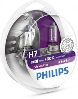 12972VPS2 Автолампа Philips 12972VPS2 VisionPlus H7 PX26d 55 W прозрачная PHILIPS підбір по vin на Brocar