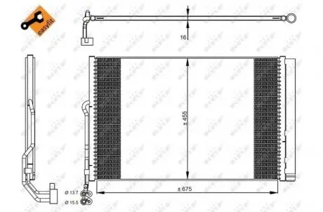 350324 Радіатор кондиціонера (з осушувачем) VW Touareg 3.0-4.2/TDI/TSI/FSI 10-18 NRF підбір по vin на Brocar
