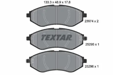 2397406 Гальмівні колодки, дискове гальмо (набір) TEXTAR підбір по vin на Brocar