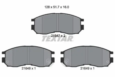 2164701 Тормозные колодки дисковые TEXTAR подбор по vin на Brocar