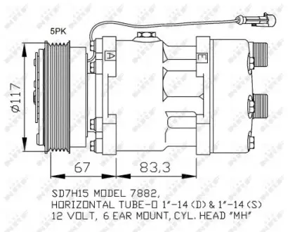 32779 Компресор кондиціонера FIAT DUCATO/CITROEN JUMPER/PEUGEOT BOXER NRF підбір по vin на Brocar