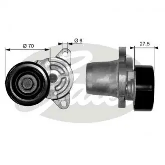T38454 Натяжник ременя генератора Hyundai Santa Fe/Kia Sportage 2.0/2.2 CRDi 01- GATES підбір по vin на Brocar