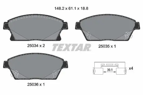 2503481 Тормозные колодки дисковые TEXTAR подбор по vin на Brocar