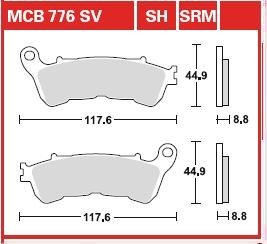 MCB776SH Тормозные колодки TRW подбор по vin на Brocar