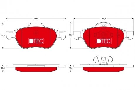 GDB1687DTE Комплект тормозных колодок, дисковый тормоз GDB1687DTE TRW TRW подбор по vin на Brocar