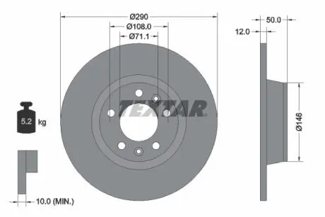 92195803 Гальмівний диск TEXTAR підбір по vin на Brocar