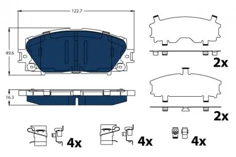 GDB4173BTE Колодки гальмівні TOYOTA P. PRIUS 1,8 HYBRID 08-11 ELECTRIC BLUE TRW підбір по vin на Brocar