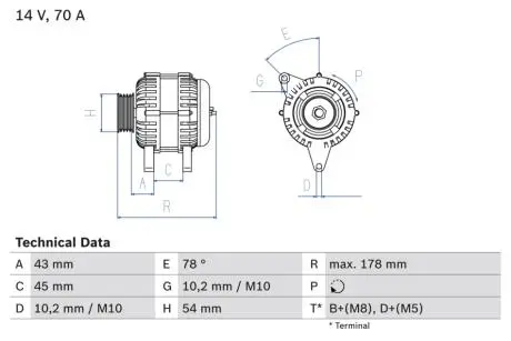 0986042071 Генератор BOSCH підбір по vin на Brocar
