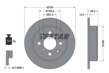 92060800 Тормозной диск TEXTAR подбор по vin на Brocar