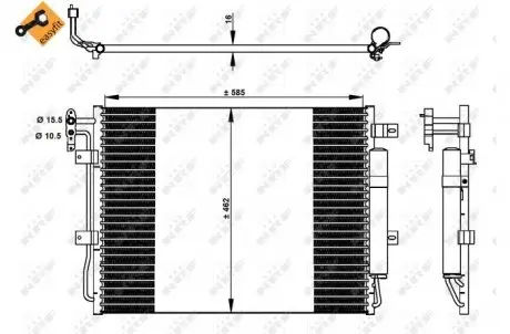 350330 Радіатор кондиціонера LANDROVER DISCOVERY MK IV 3.0TD 09- NRF підбір по vin на Brocar