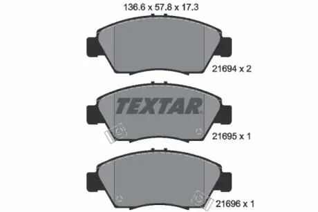 2169401 Тормозные колодки дисковые TEXTAR подбор по vin на Brocar