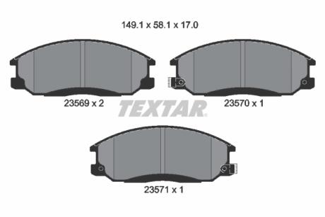 2356901 Колодки тормозные (передние) Hyundai Santa Fe/Trajet 01-08 (Mando) TEXTAR підбір по vin на Brocar